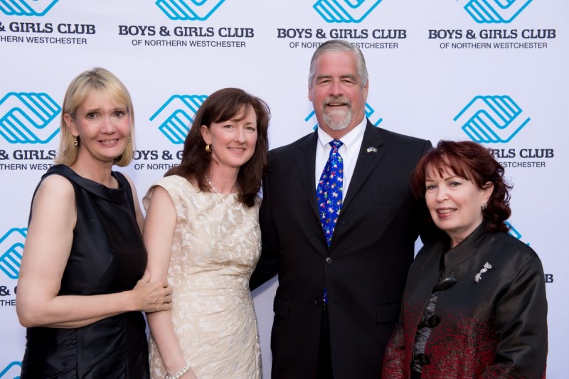 Photo/Lynda Shenkman Curtis: Humanitarian Dinner committee co-chairs Linda Mahon and Lisa Shrewsberry stand with the 2015 Humanitarian of the Year Brian Skanes and fellow co-chair Lee Manning-Vogelstein at the 21st annual Humanitarian Award Dinner Saturday, June 6 at the Westchester Hilton in Rye Brook.