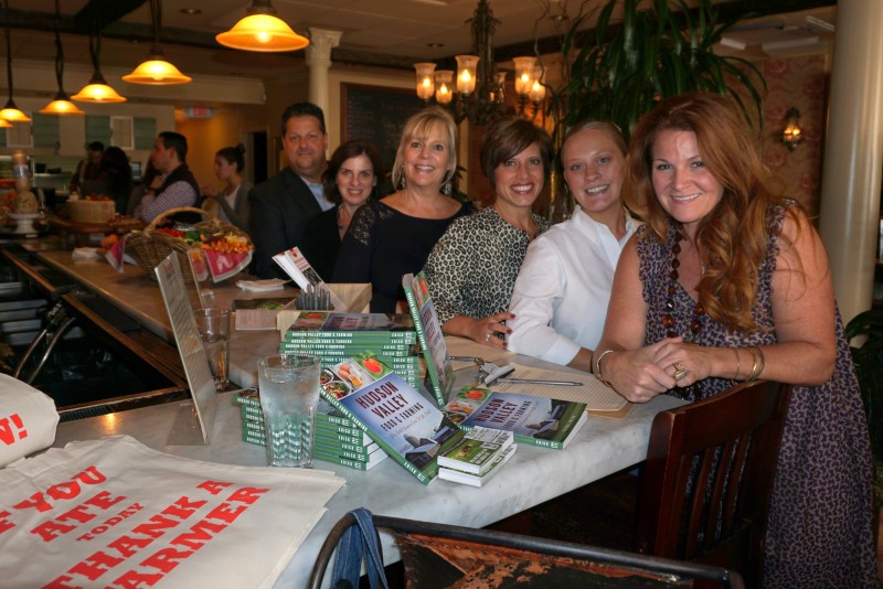 Back to front: Barry Graziano, Chappaqua & Armonk Manager, Houlihan Lawrence; Roselyn Harburger, Katonah Manager, Houlihan Lawrence; Leslie Lampert, Owner, Cafe of Love; Amanda Gomolka, Manager, Cafe of Love; Jackie Graziano; Westchester Ambassador, FarmOn! Foundation; and Tessa Edick, Executive Director, Founder, FarmOn! Foundation