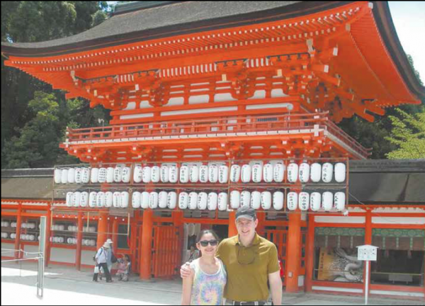 The author’s husband and daughter, Mike and Hannah, in Japan in 2013